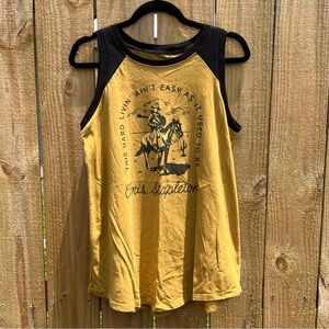 Chris Stapleton Yellow Tank Top Torrid Size 0 (Large)
